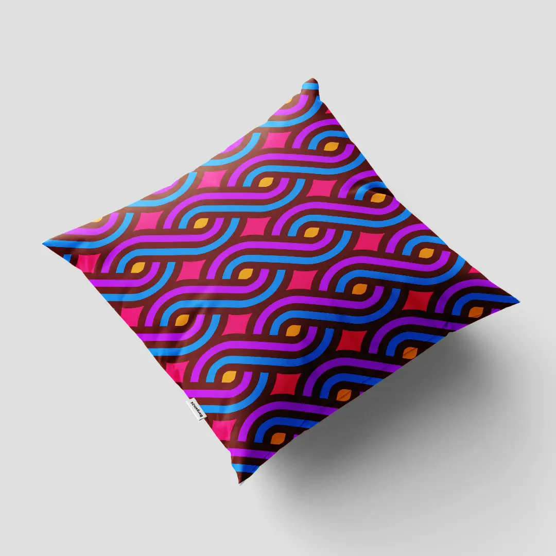 Colorful Threads Print Cushion Cover - Image 3