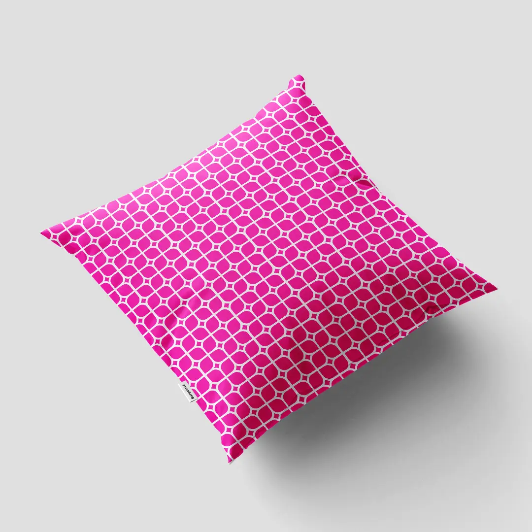 Pink White Square Cushion Cover - Image 3