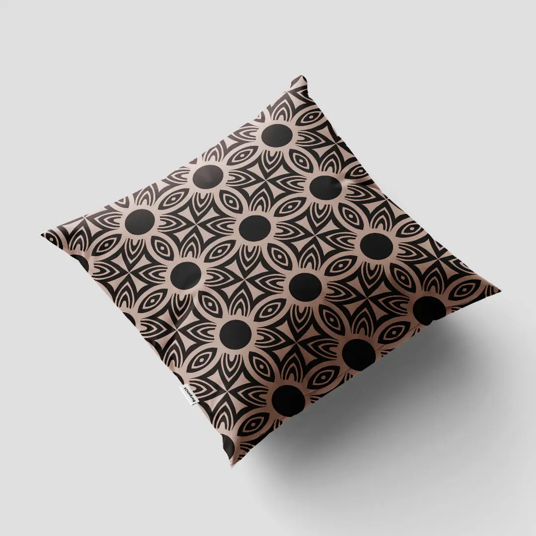 Coffee Color Floral Cushion Cover - Image 3