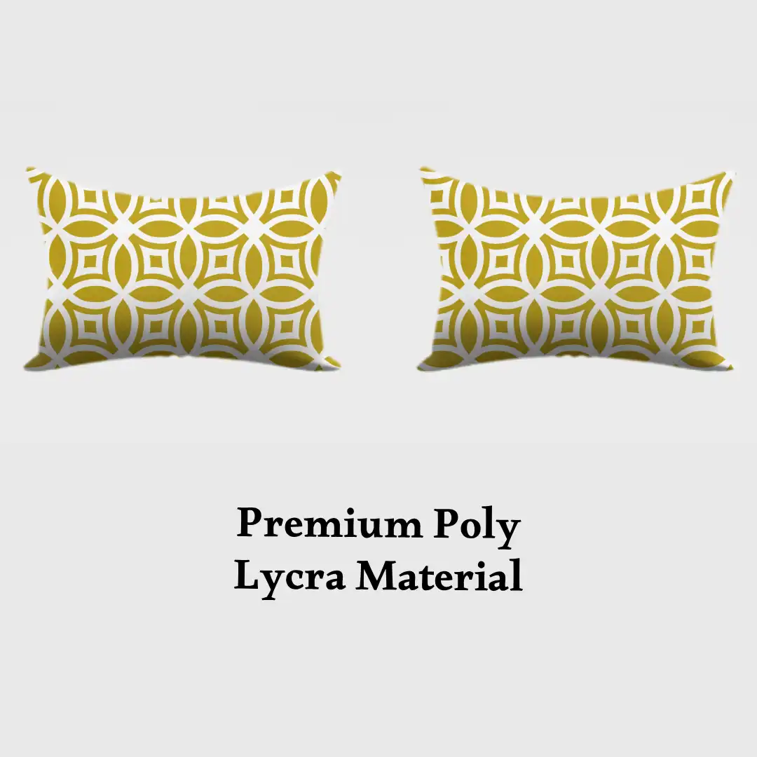 Golden White Pillow Cover - Image 3