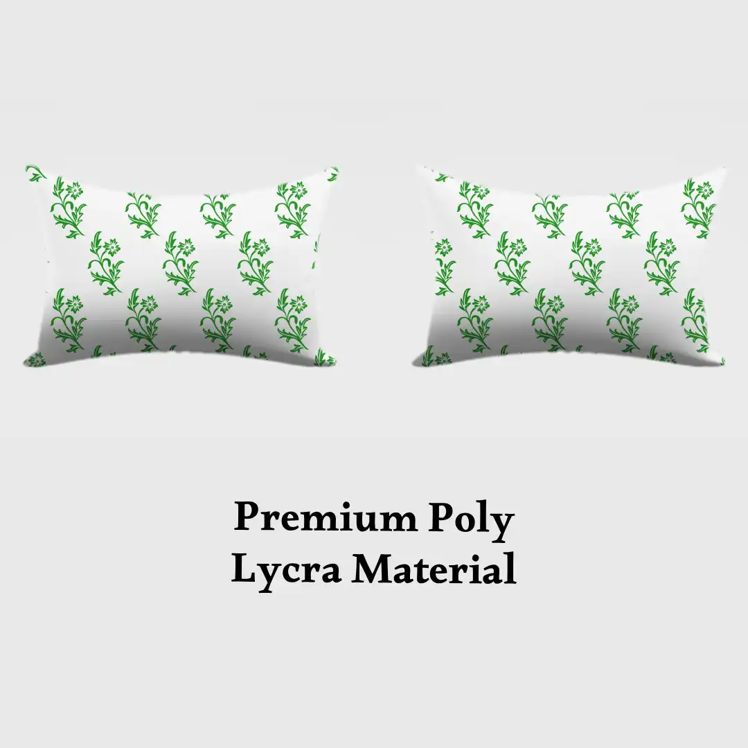 White Green Floral Pillow Cover - Image 3