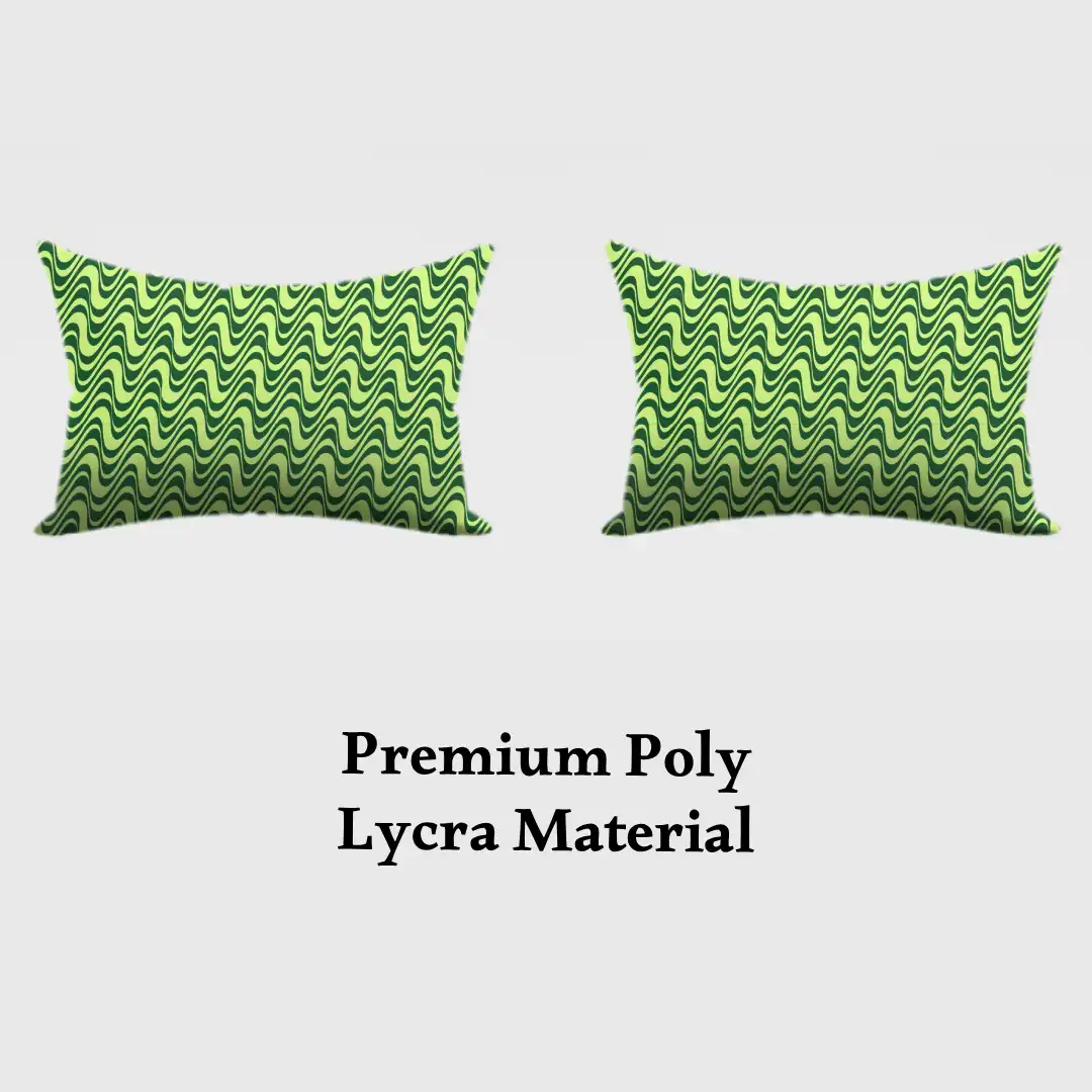 Zigzag Wavy Green Colorful Pillow Cover - Image 3