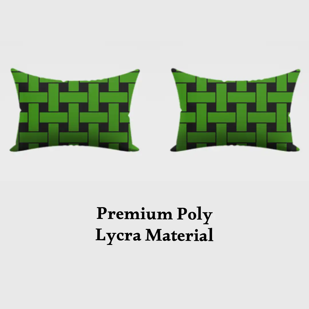 Green Mesh Checkered Colorful Pillow Cover - Image 3