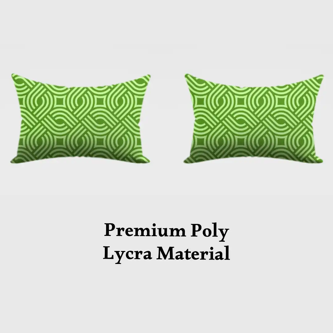 Green Square Maze Poly Lycra Pillow Cover - Image 3