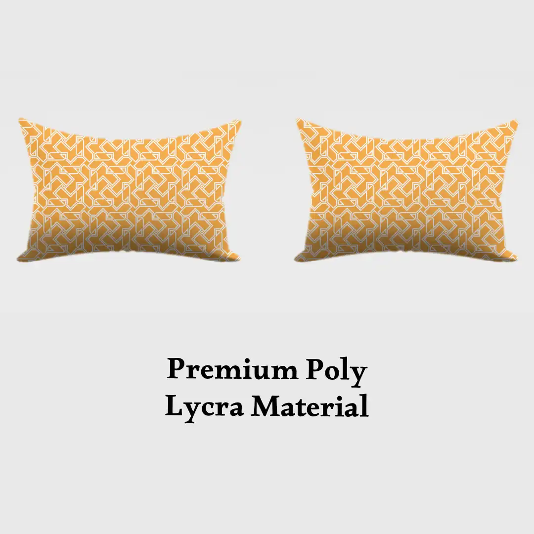 Digital Geometric Saffron Pillow Cover - Image 3