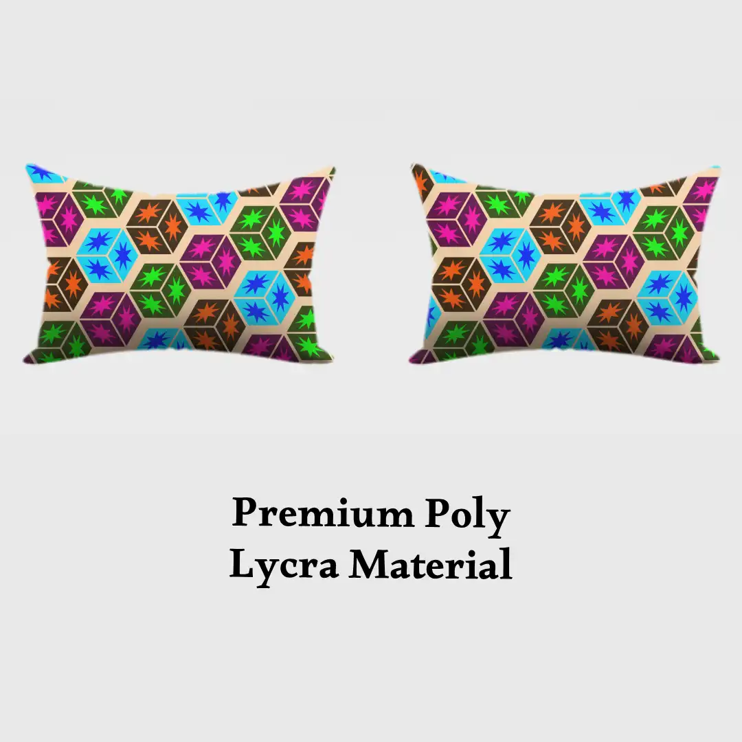Colorful Squares Print Pillow Cover - Image 3