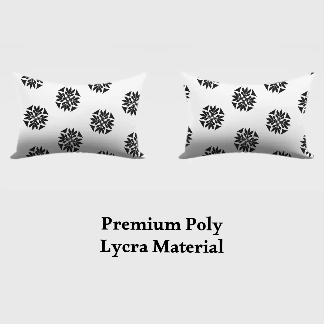 Simple White And Flowers Design Pillow Cover - Image 3