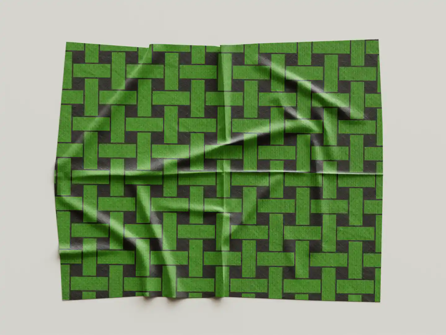 Green Mesh Checkered Stylish Table Placemats - Pack Of Four - Image 3