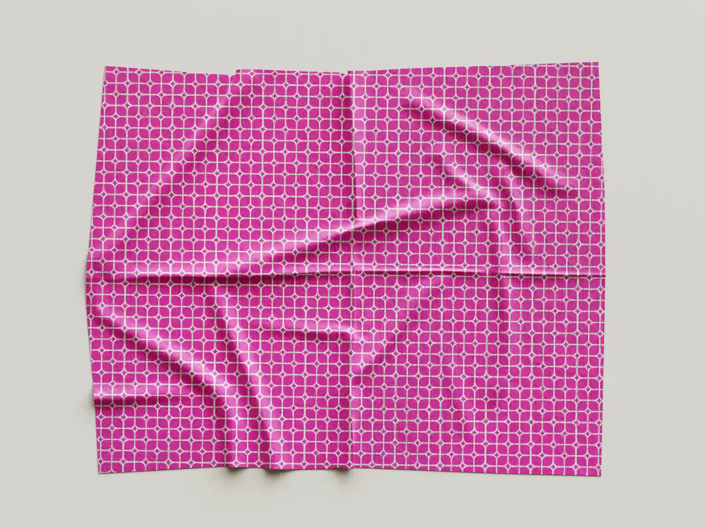 Pink White Square Table Placemats - Pack Of Four - Image 3