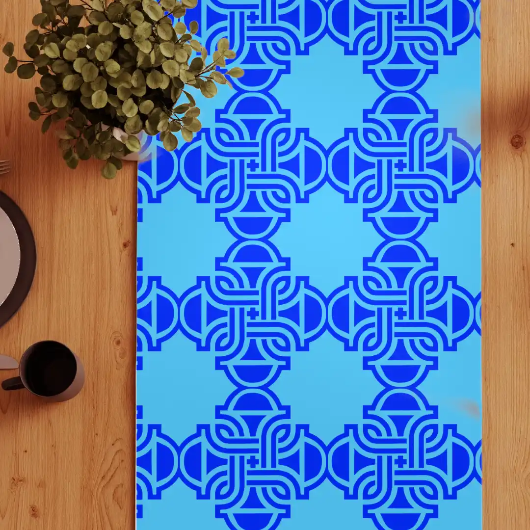 Royal Blue Motifs Table Runner - Image 3