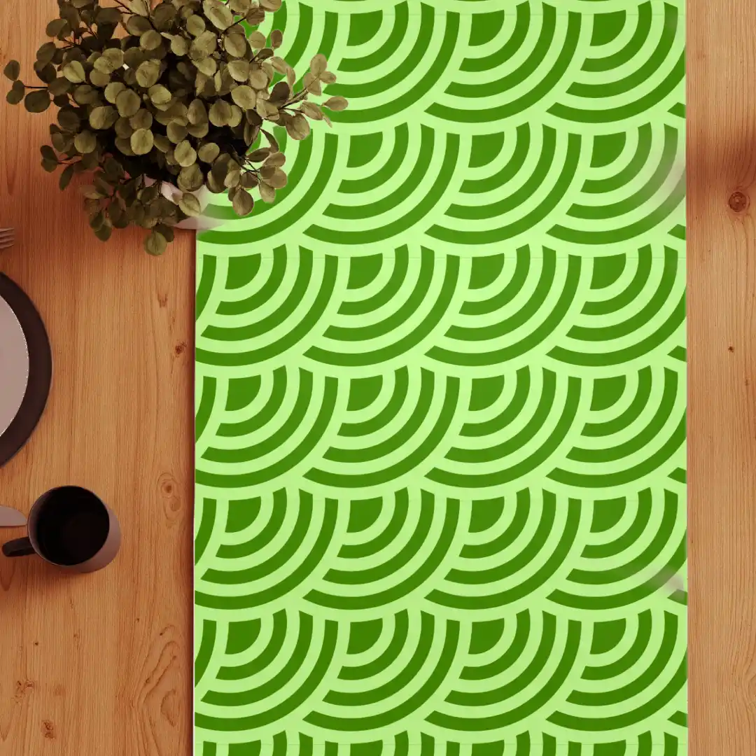 Green Shells Print Stylish Table Runner - Image 3