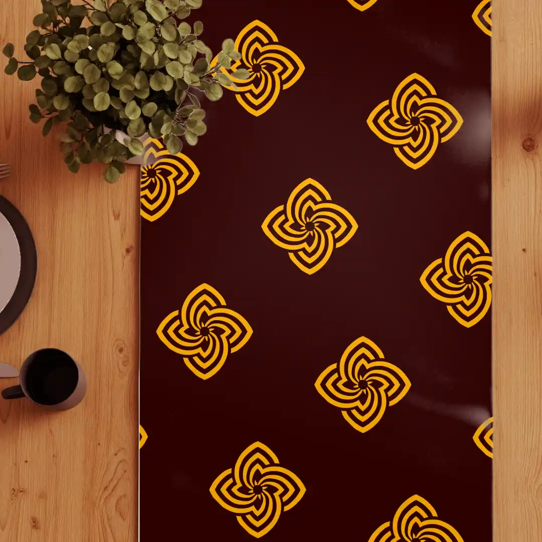 Royal Flower Coffee Color Table Runner - Image 3