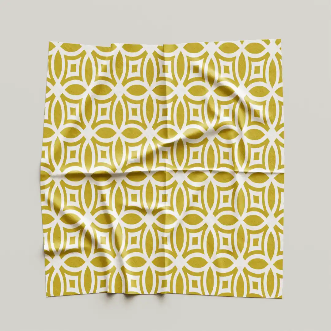 Golden White Cloth Napkin Pack Of Four - Image 4