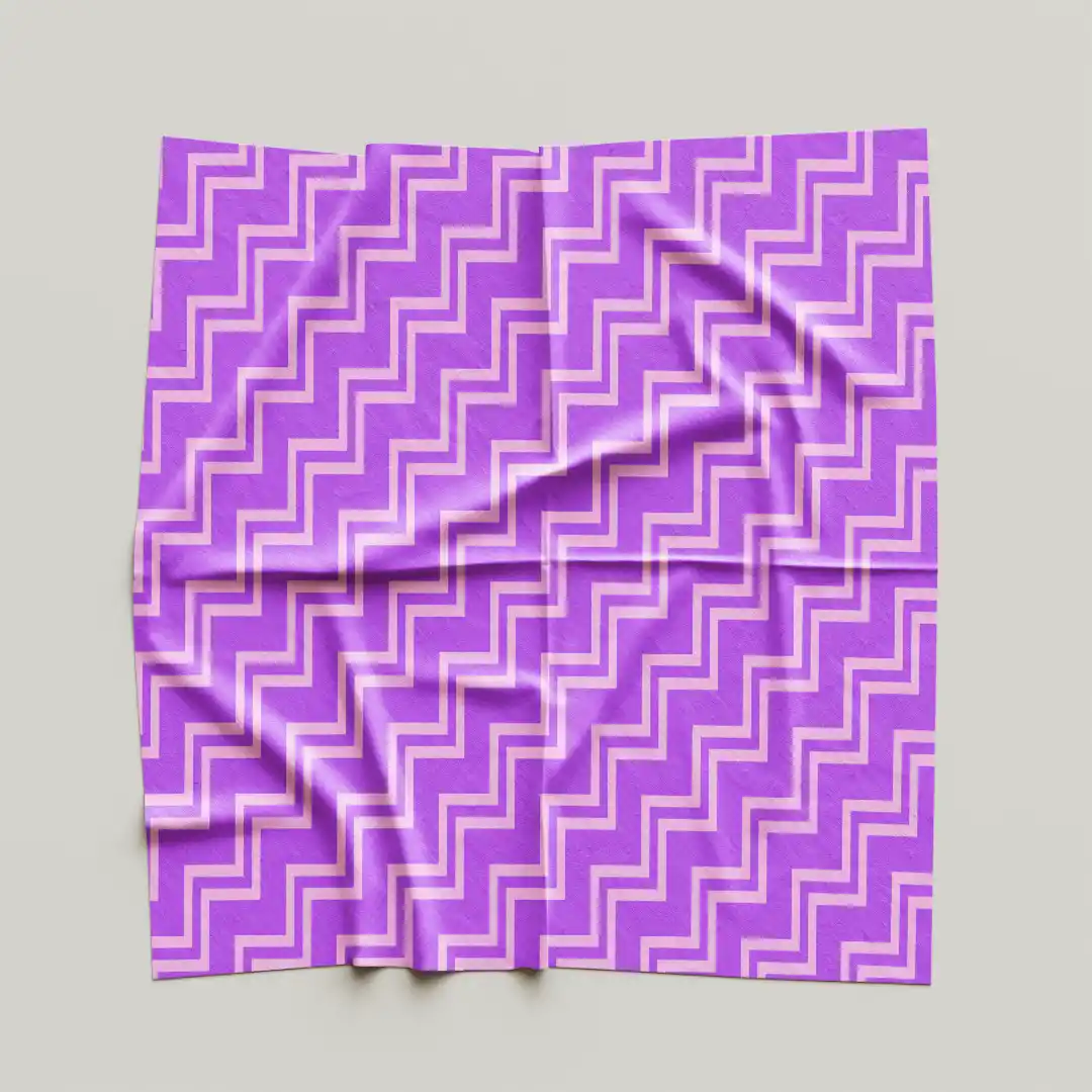 Purple Zig Zag Print Dining Table Cloth Napkin Pack Of Four - Image 4