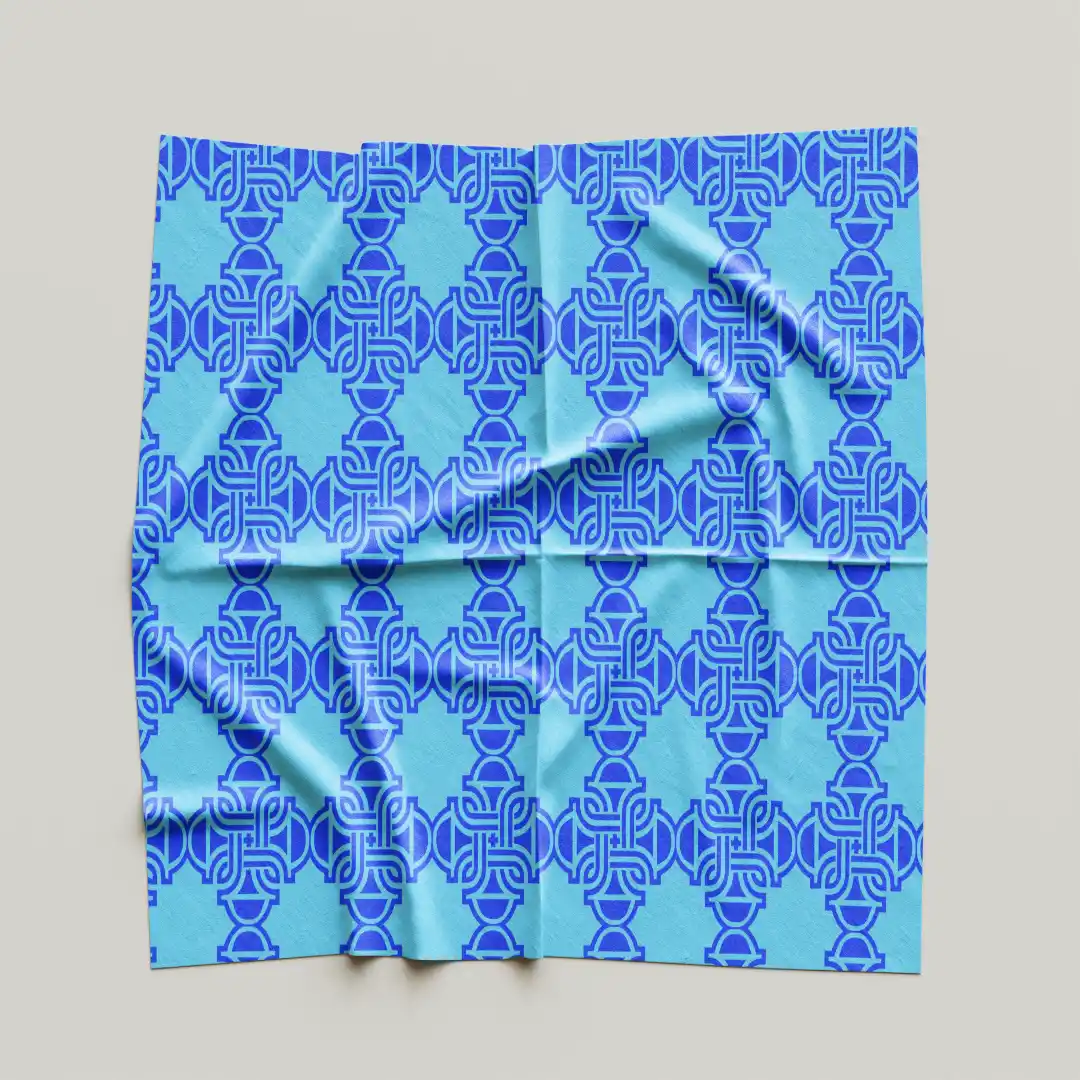 Royal Blue Motifs Cloth Napkin Pack Of Four - Image 4