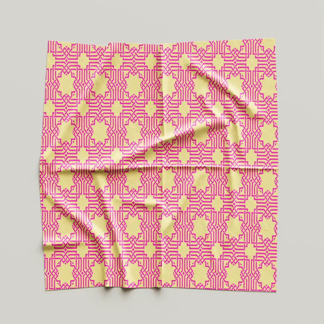 Yellow Pink Cloth Napkin Pack Of Four - Image 4