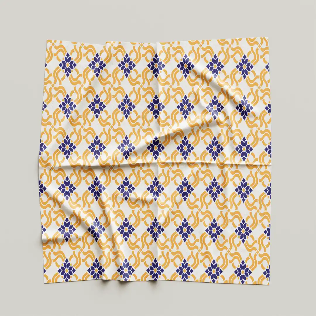 Luxurious Golden Pattern Print Design Cloth Napkin Pack Of Four - Image 4