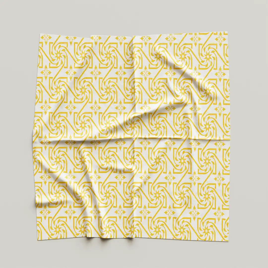 White Golden Cloth Napkin Pack Of Four - Image 4