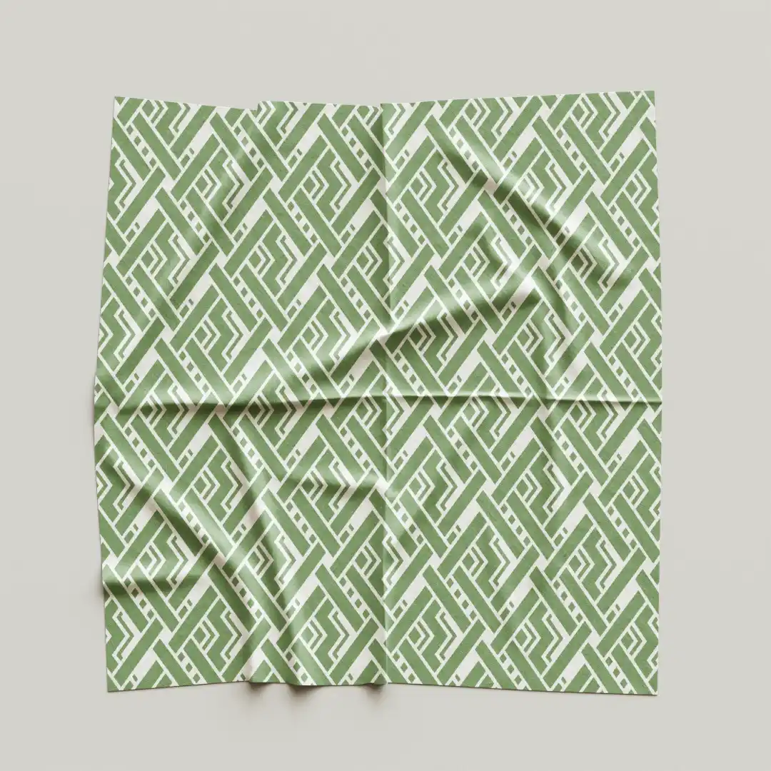 Geometric Green Cloth Napkin Pack Of Four - Image 4