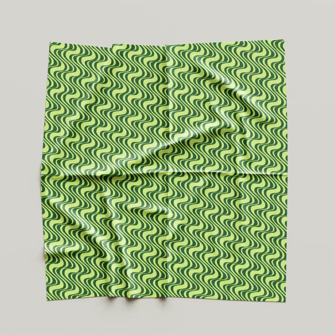 Zigzag Wavy Green Stylish Cloth Napkin Pack Of Four - Image 4