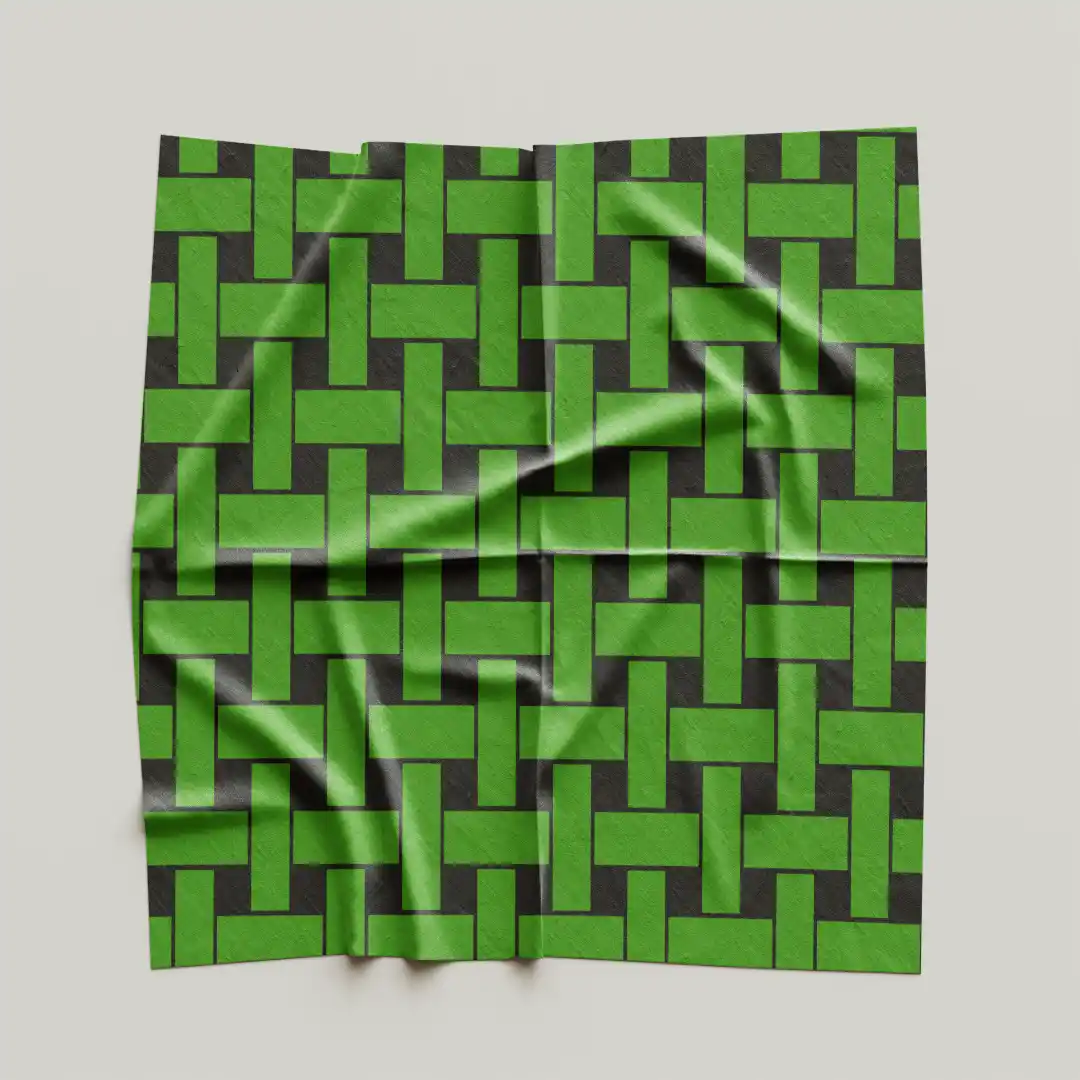 Green Mesh Checkered Stylish Cloth Napkin Pack Of Four - Image 4