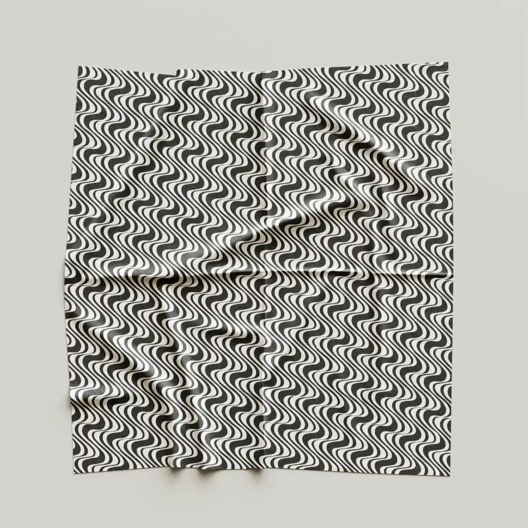Wave Zig Zag Black White Dining Table Dining Table Cloth Napkin Pack Of Four - Image 4