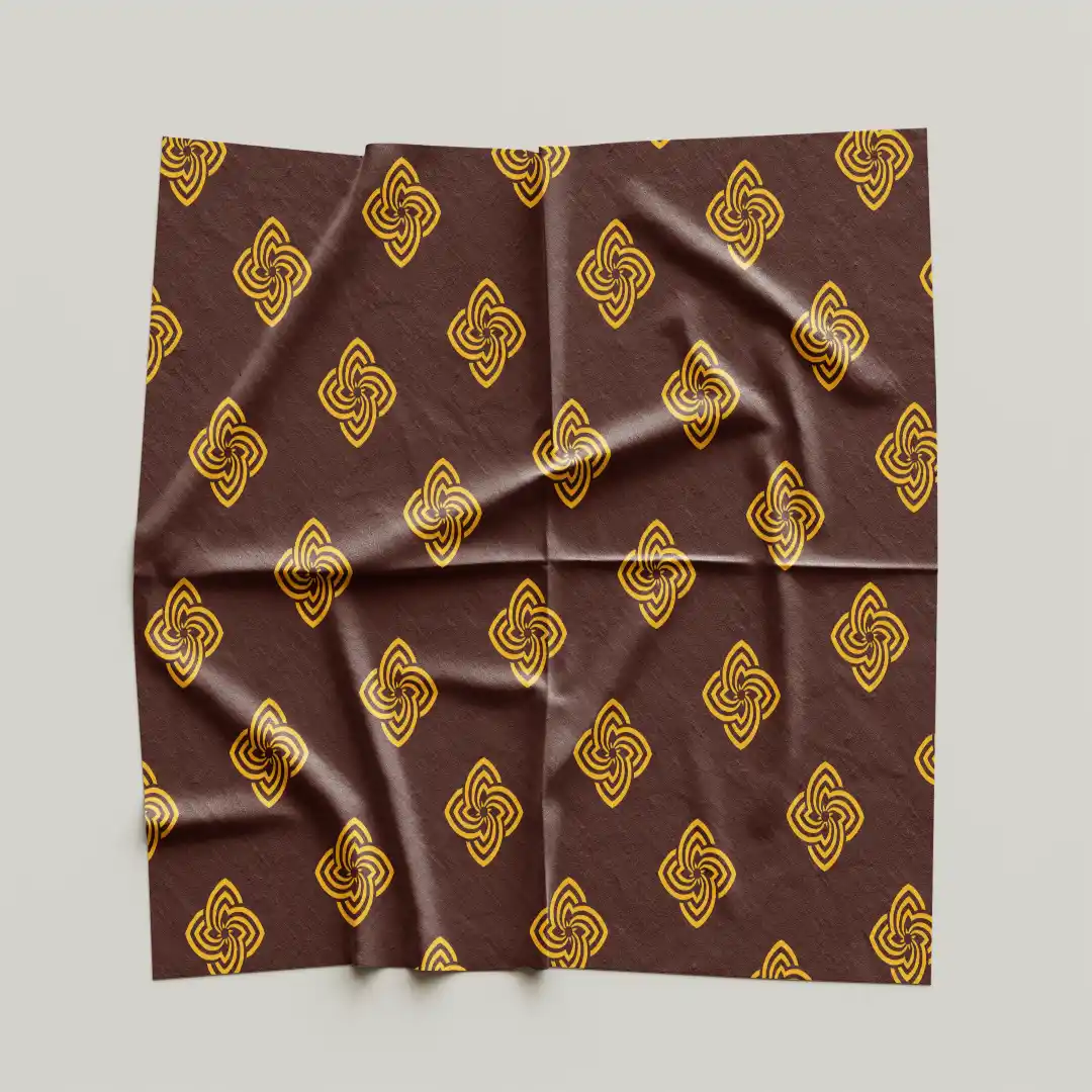 Royal Flower Coffee Color Cloth Napkin Pack Of Four - Image 4