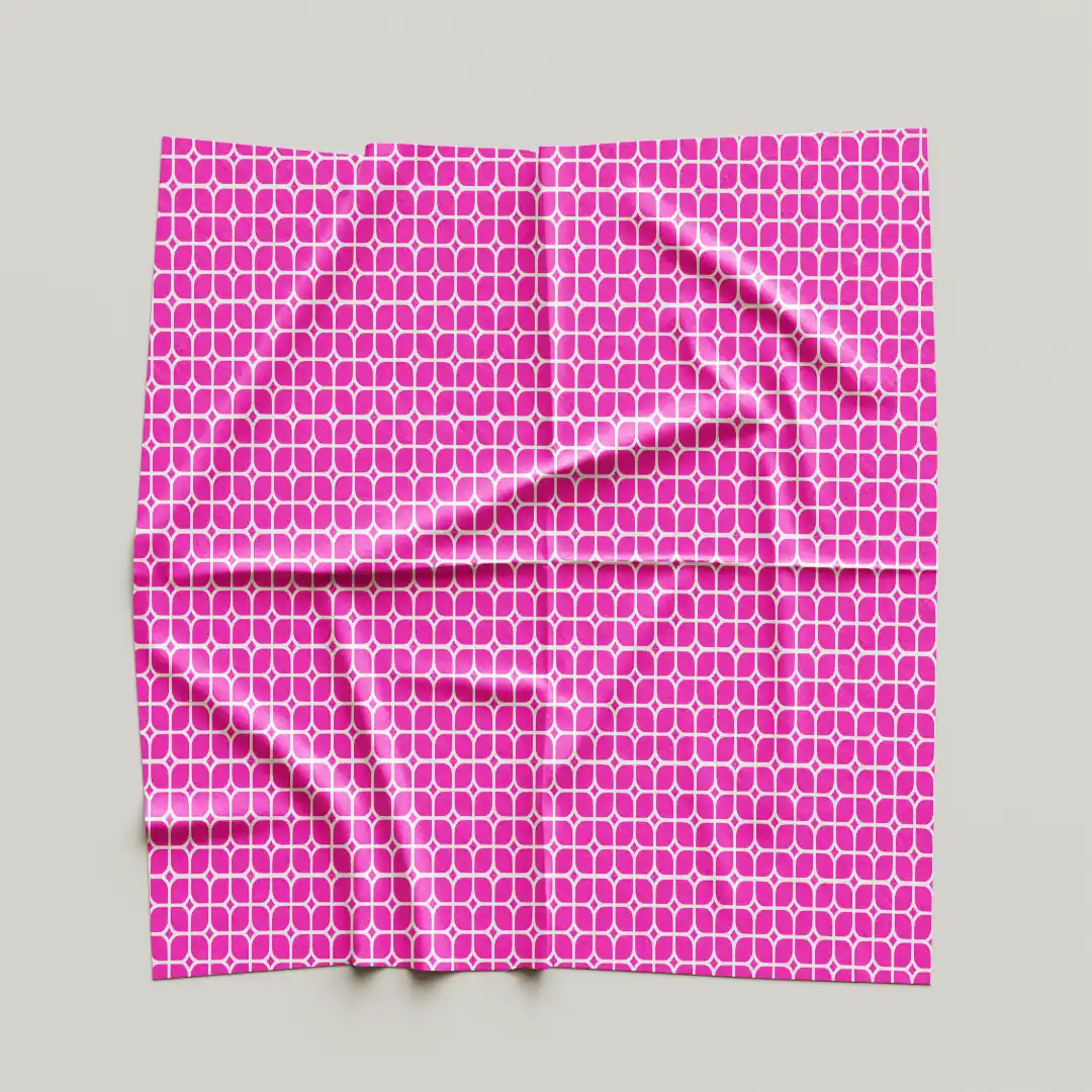 Pink White Square Cloth Napkin Pack Of Four - Image 4