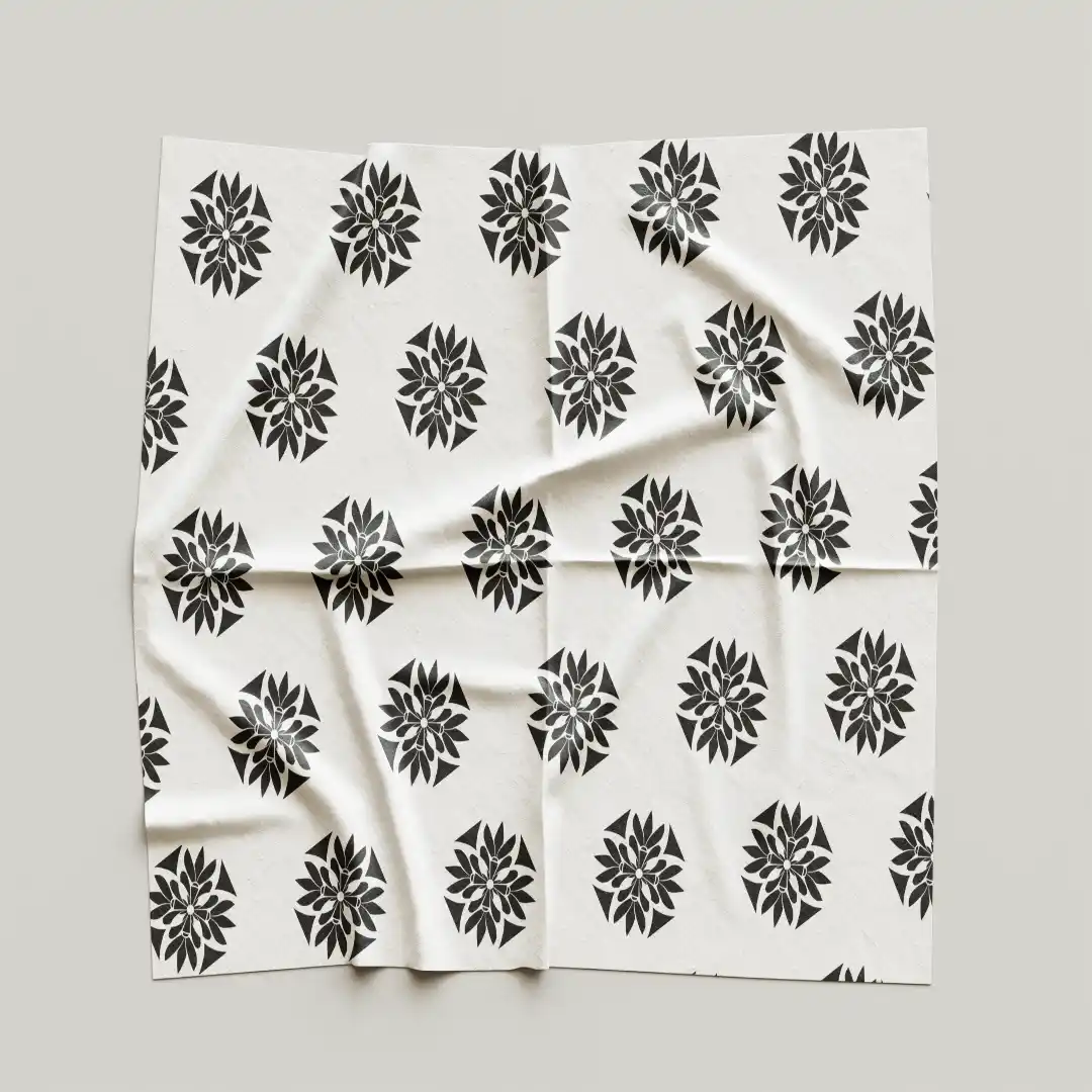 Simple White And Flowers Design Cloth Napkin Pack Of Four - Image 4