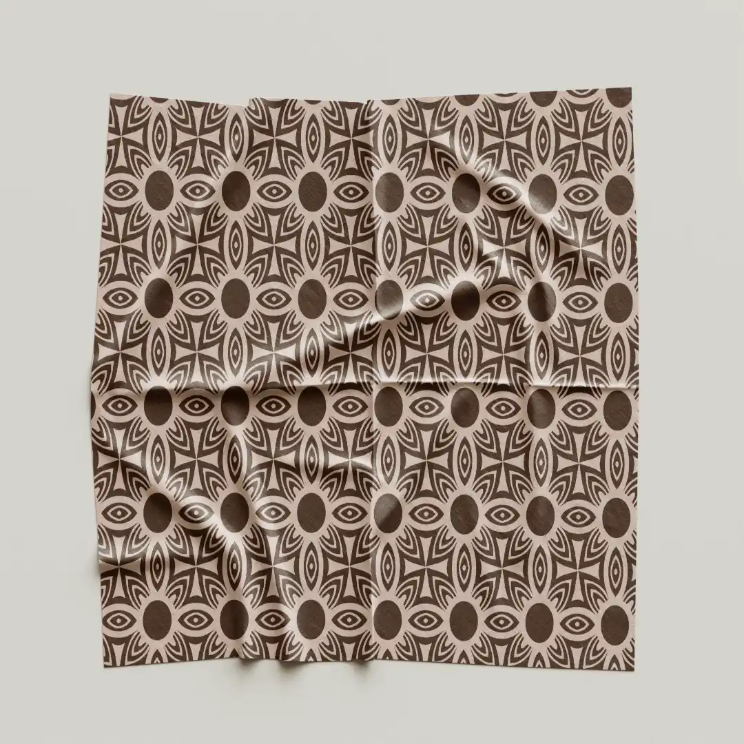 Coffee Color Floral Cloth Napkin Pack Of Four - Image 4