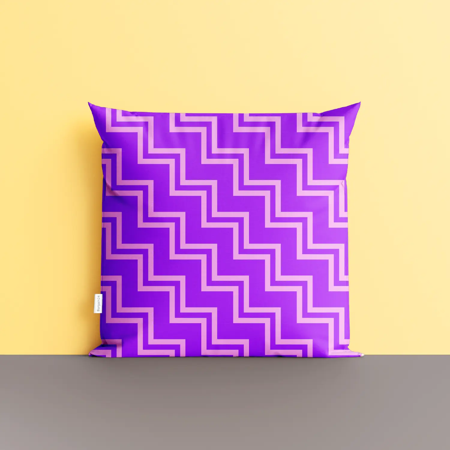 Purple Zig Zag Print Cushion Cover - Image 4