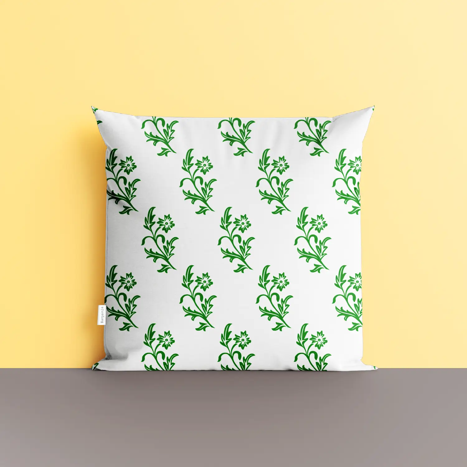 White Green Floral Cushion Cover - Image 4