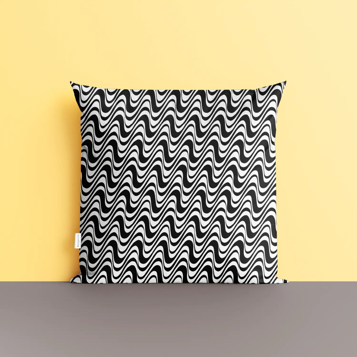 Wave Zig Zag Black White Cushion Cover - Image 4