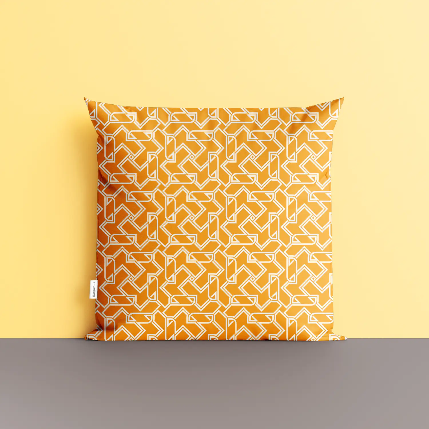 Digital Geometric Saffron Cushion Cover - Image 4