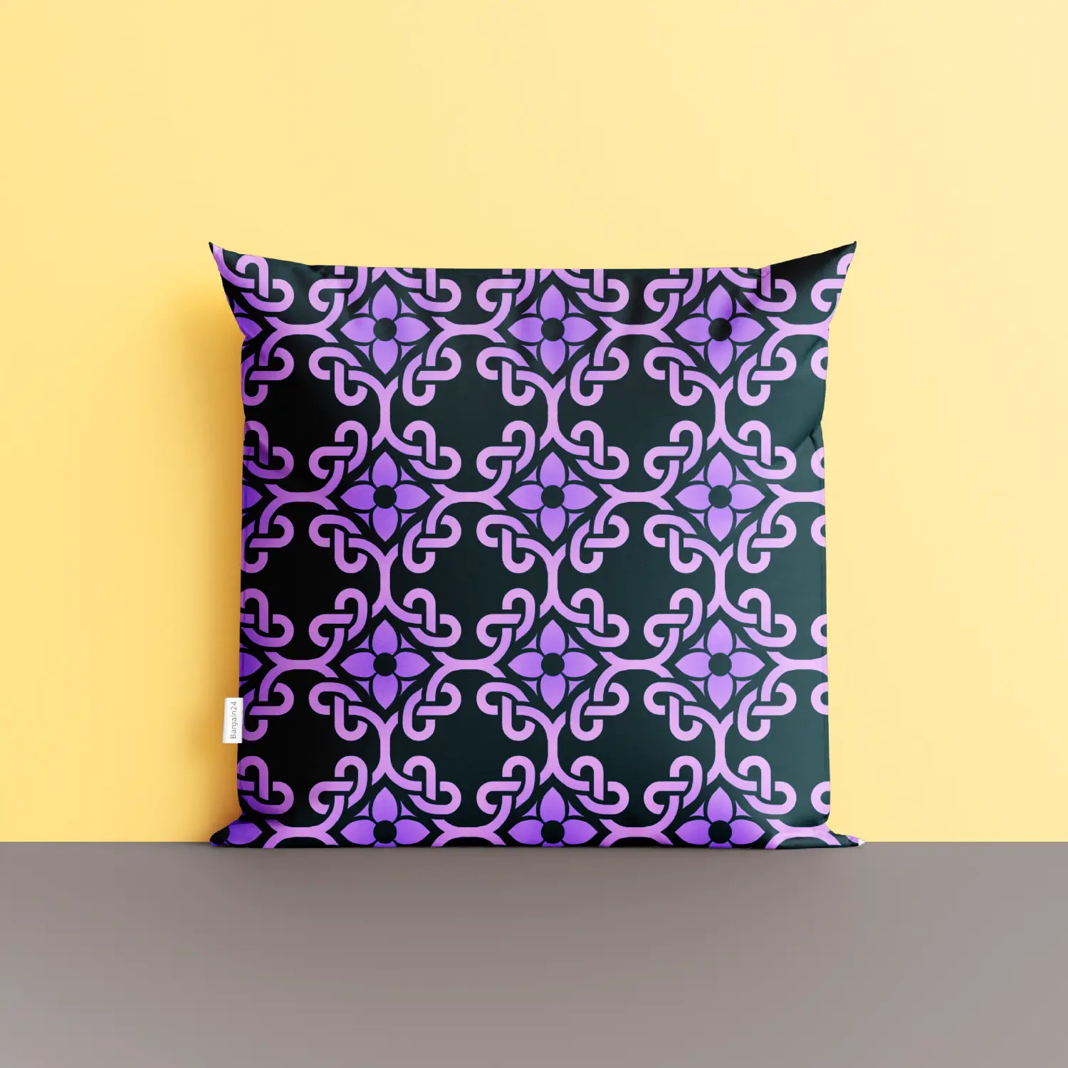 Magenta Color Floral Interweaved Cushion Cover - Image 4
