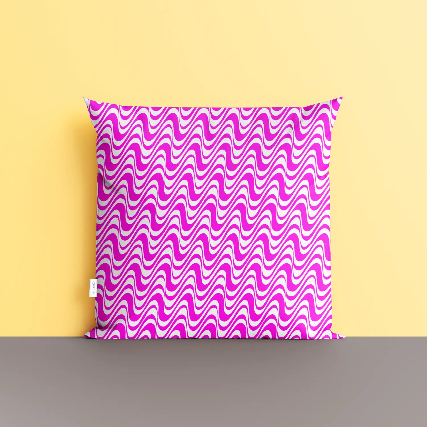 Pink White Zig Zag Waves Cushion Cover - Image 4