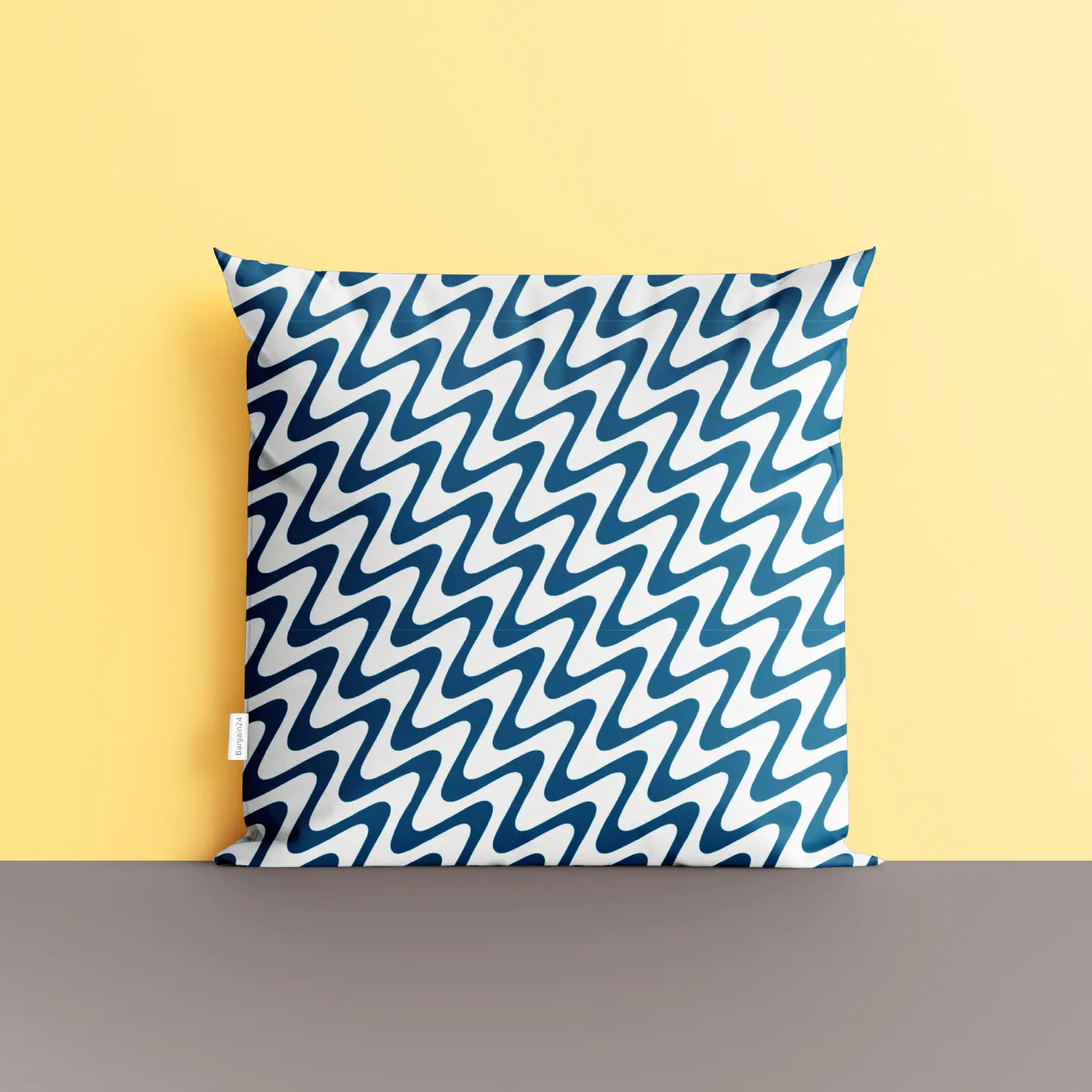 Zig Zag Print White Teal Color Cushion Cover - Image 4