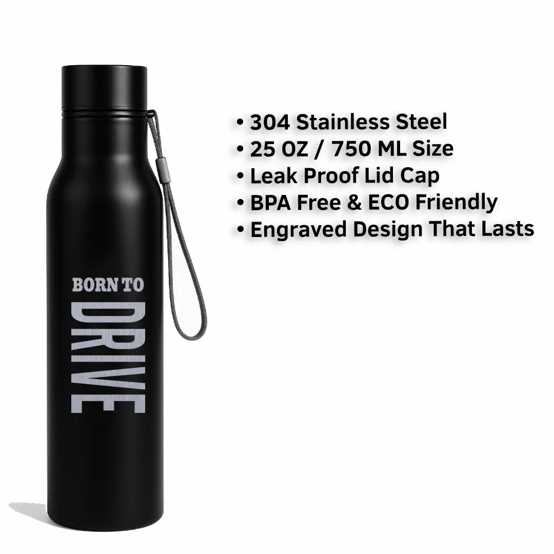Born To Drive Black SS Water Bottle - Image 3