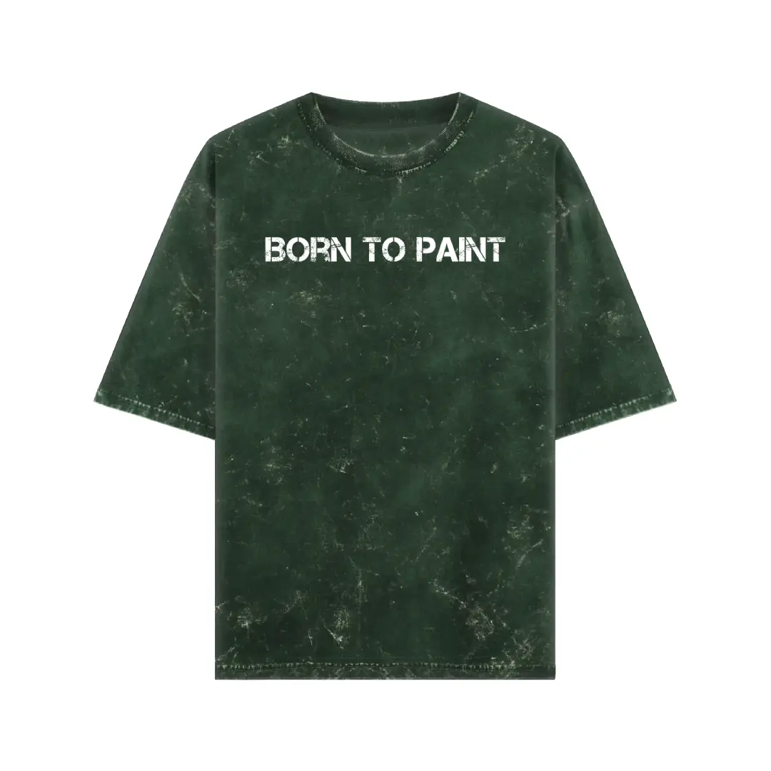 Born To Paint Acid Washed Oversized T-shirt - Image 5