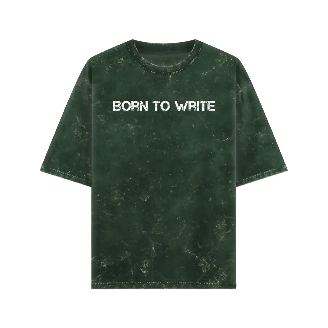 Born To Write Acid Washed Oversized T-shirt