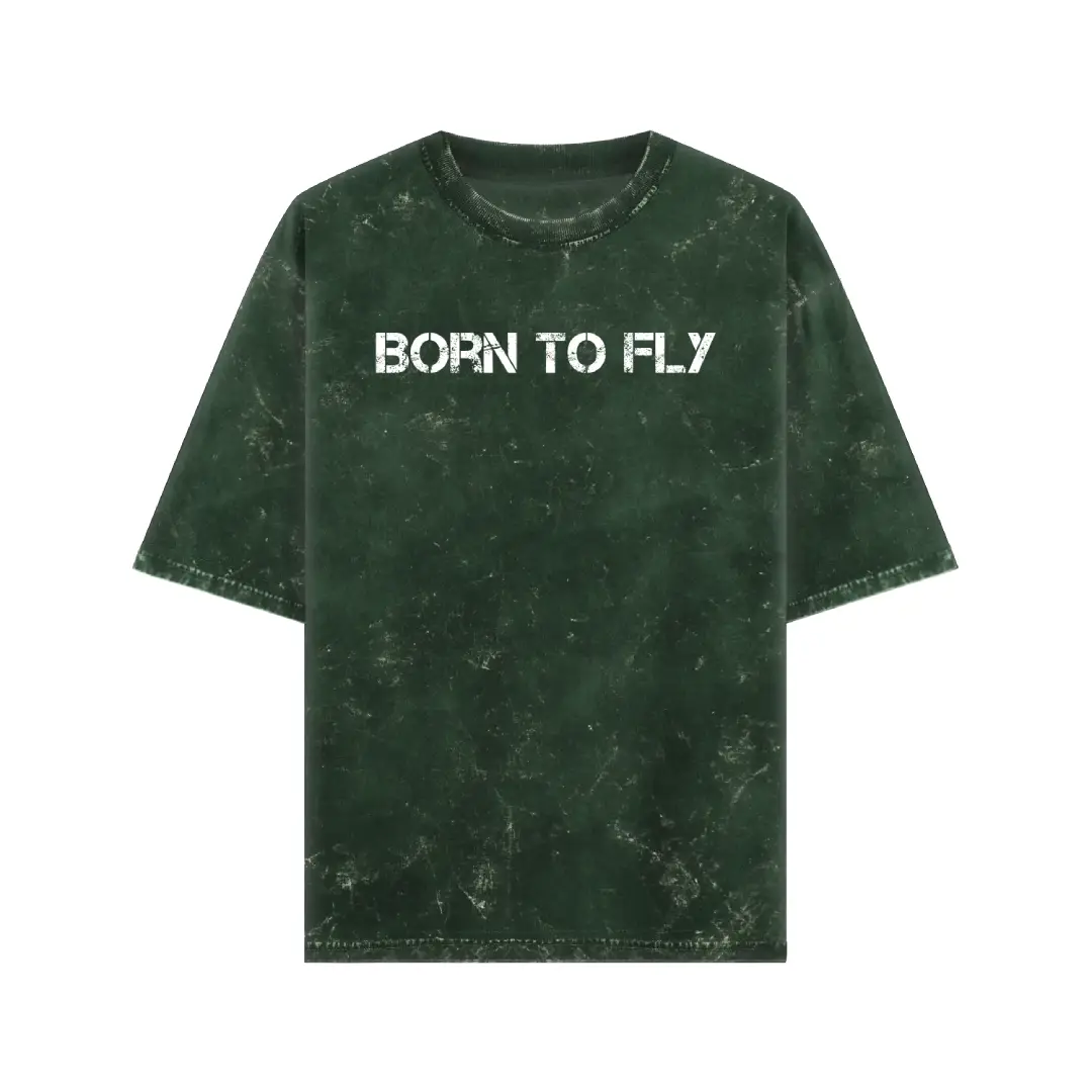 Born To Fly Acid Washed Oversized T-shirt - Image 5