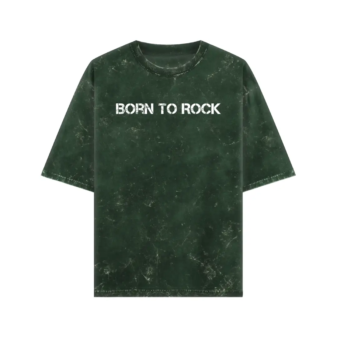 Born To Rock Acid Washed Oversized T-shirt - Image 5