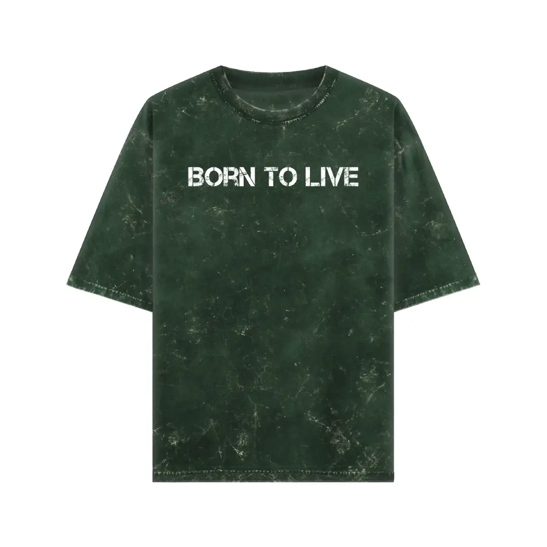 Born To Live Acid Washed Oversized T-shirt - Image 6