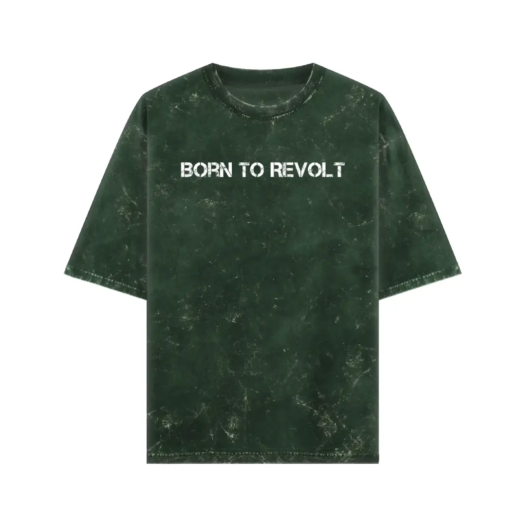 Born To Revolt Acid Washed Oversized T-shirt - Image 5