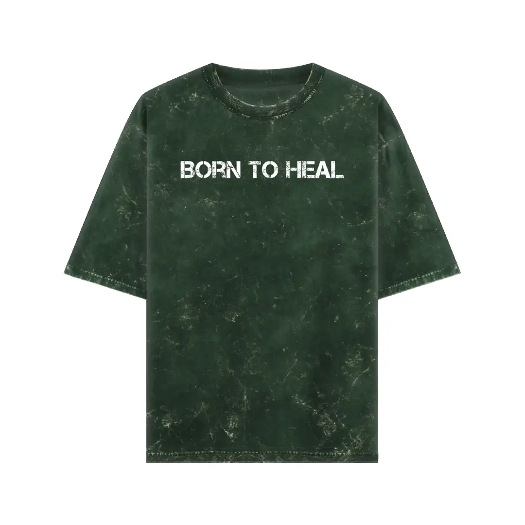 Born To Heal Acid Washed Oversized T-shirt - Image 5