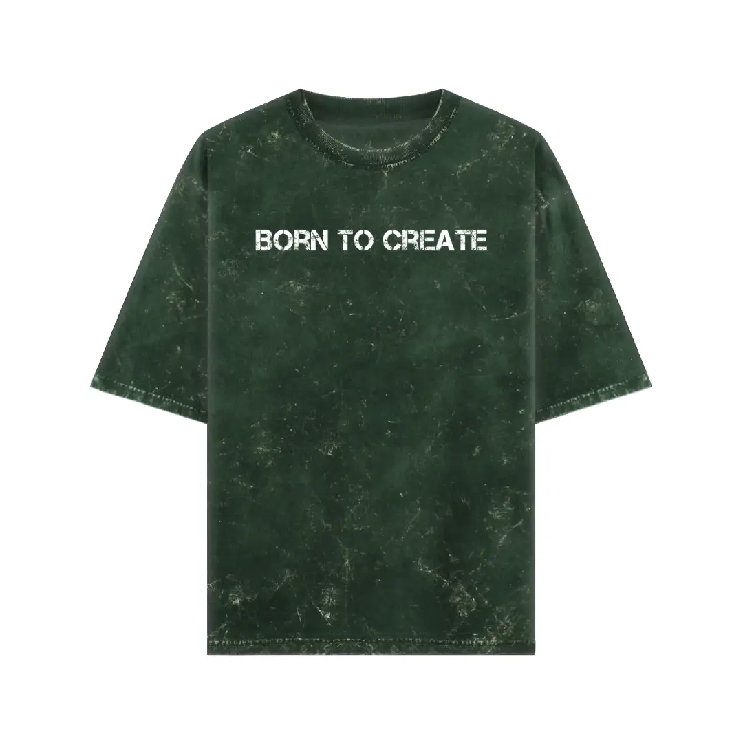 Born To Create Acid Washed Oversized T-shirt - Image 5