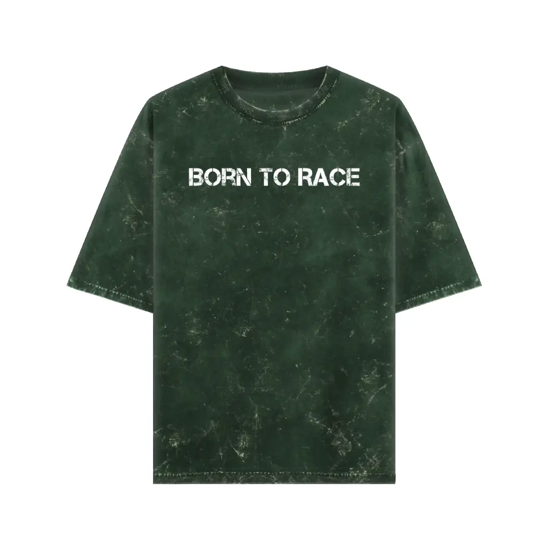 Born To Race Acid Washed Oversized T-shirt - Image 5
