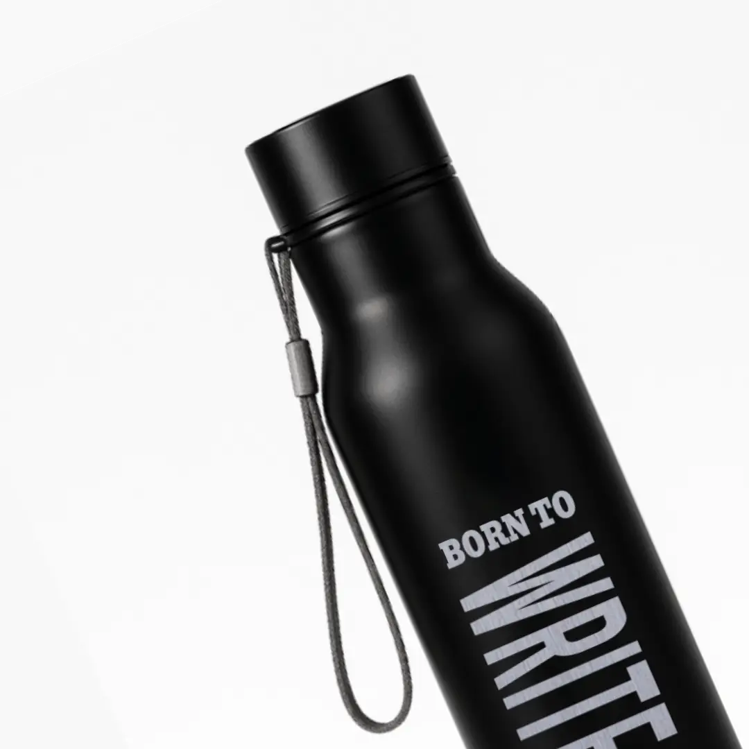 Born To Write Black SS Water Bottle - Image 2