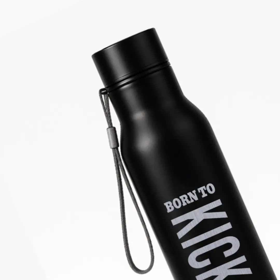Born To Kick Black SS Water Bottle - Image 2