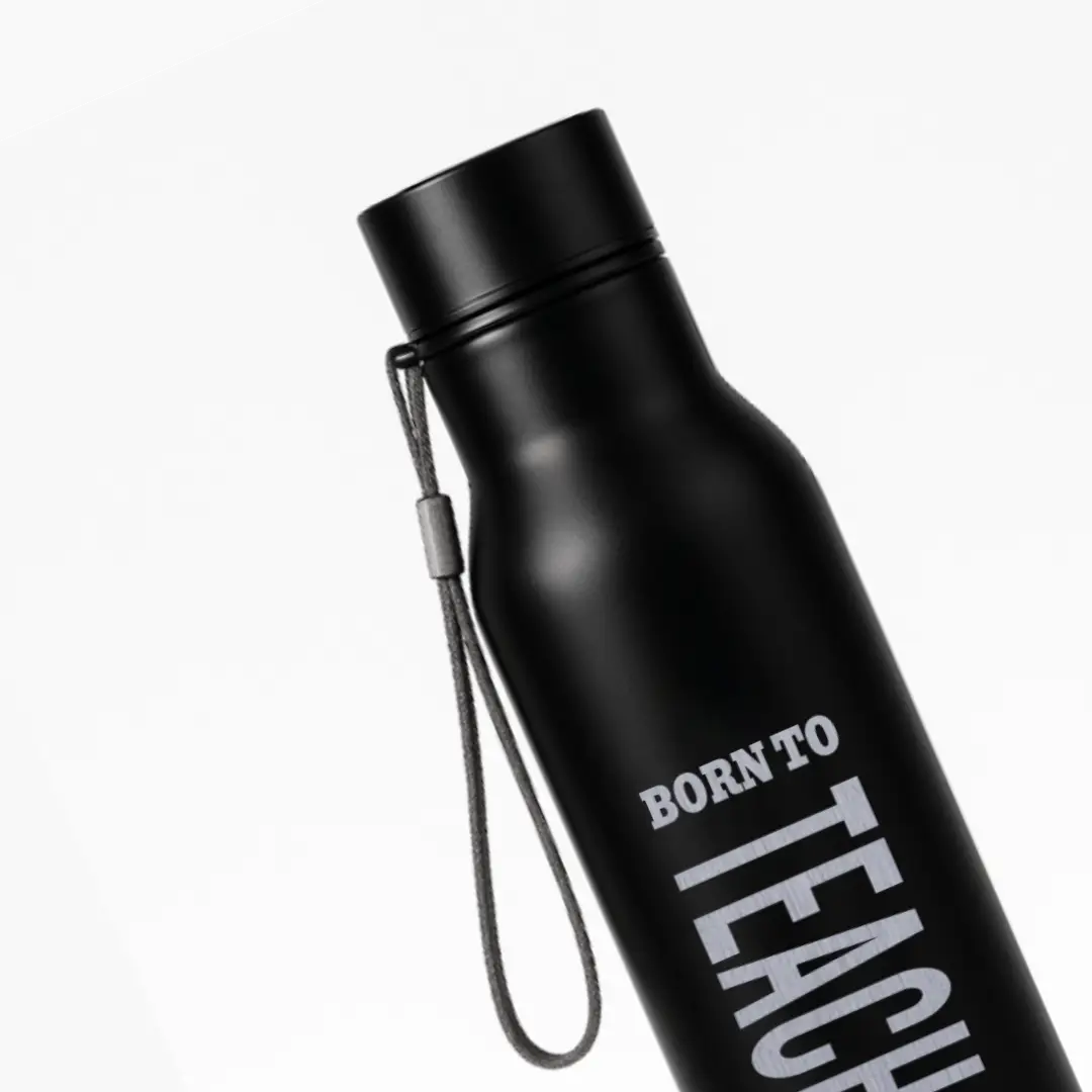 Born To Teach Black SS Water Bottle - Image 2